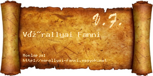 Várallyai Fanni névjegykártya